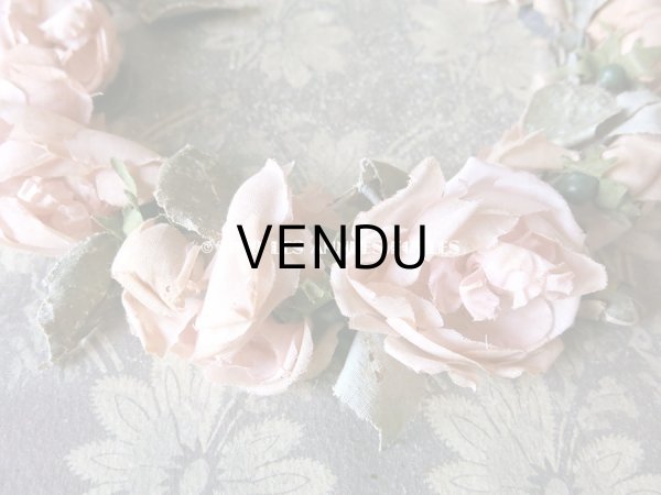 画像5: 19世紀末 アンティーク 淡いピンクの薔薇のヘッドリース ティアラ  (5)