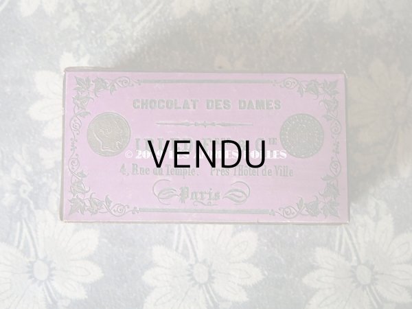 画像3: 19世紀 アンティーク 菫色のチョコレートのお菓子箱 CHOCOLAT DES DAMES - IBLED Fres & Cie - (3)