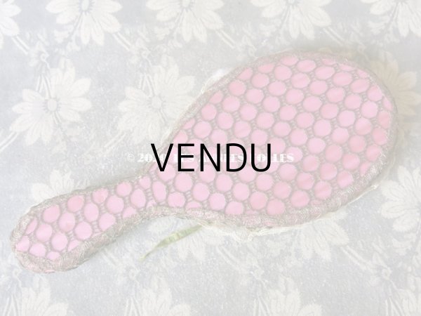 画像19: 未使用 アンティーク リボン刺繍 & ロココトリムの手鏡 ボックス入り (19)