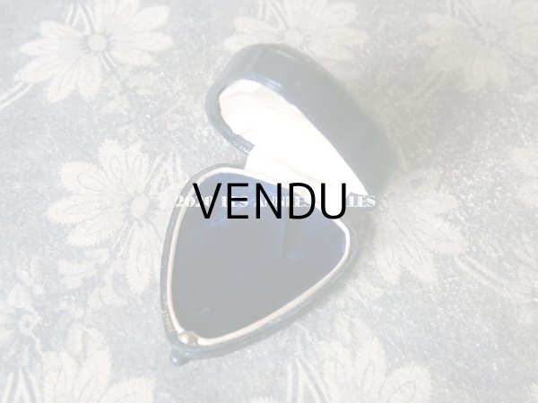 画像4: アンティーク 本革製 百合の紋章 ジュエリーボックス リングボックス (4)