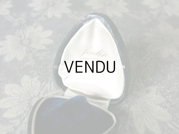 画像6: アンティーク 本革製 百合の紋章 ジュエリーボックス リングボックス (6)