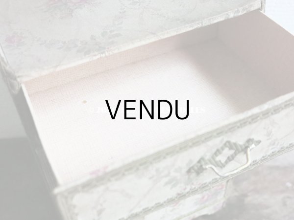 画像8: 【セール対象外】1900年代 アンティーク カルトナージュチェスト  薔薇の花かご (8)