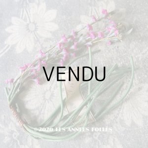 画像: 未使用 アンティーク ラベル付 赤紫色のベルベットの布花 コサージュ 