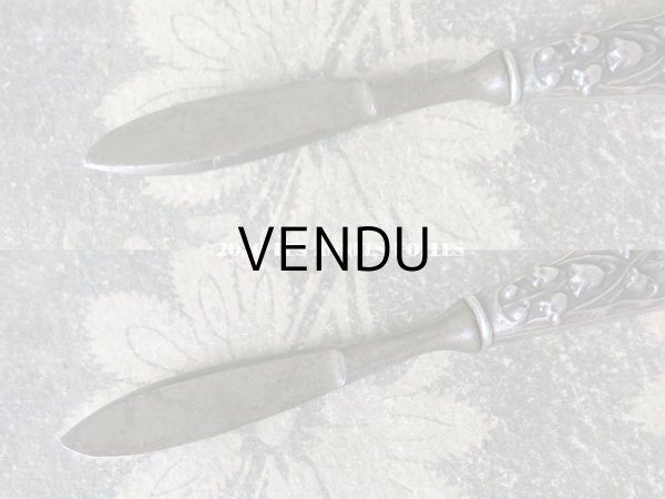 画像11: アンティーク シルバー製 レタリングセット 鈴蘭 ペン軸 & レターオープナー & シーリングスタンプ & ペーパーナイフ (11)