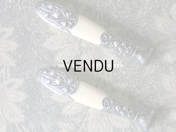 画像4: アンティーク シルバー製 レタリングセット 鈴蘭 ペン軸 & レターオープナー & シーリングスタンプ & ペーパーナイフ (4)