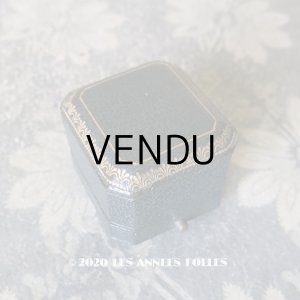 画像: アンティーク 本革製 ジュエリーボックス 金彩入り ブルーグリーン リングボックス
