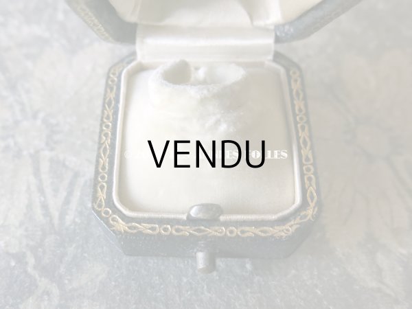 画像7: アンティーク 本革製 ジュエリーボックス 金彩入り ブルーグリーン リングボックス (7)