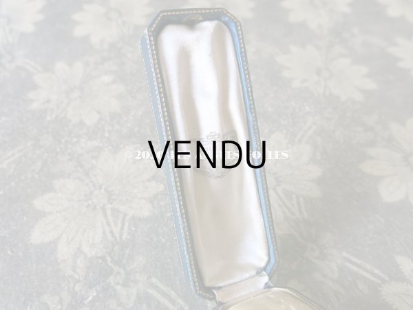 画像6: アンティーク 本革製 ジュエリーボックス 金彩入り ブルーグリーン エパングル (6)