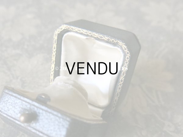 画像6: アンティーク 本革製 ジュエリーボックス 金彩入り ブルーグリーン リングボックス (6)