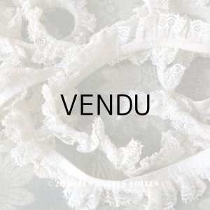 画像: アンティーク オフホワイトのフリルレースのリボン