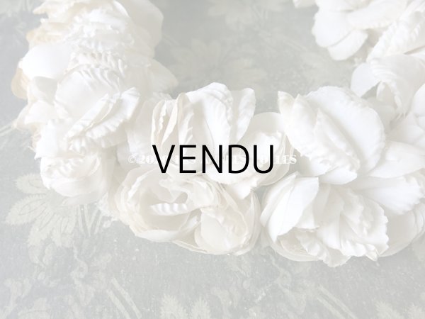画像7: 19世紀末 アンティーク 薔薇の布花のヘッドリース ティアラ (7)