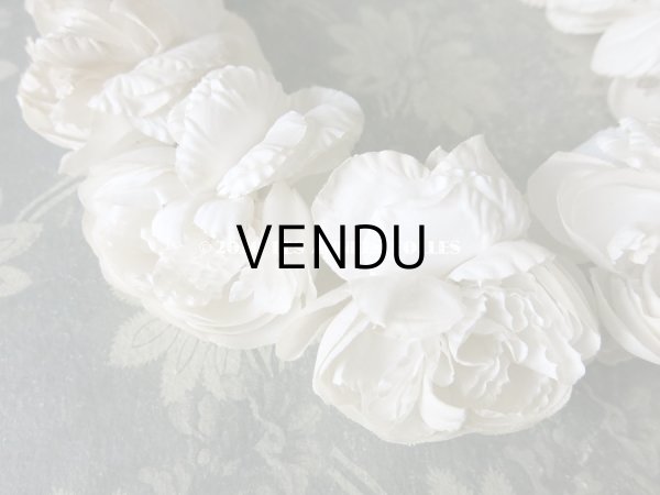 画像9: 19世紀末 アンティーク 薔薇の布花のヘッドリース ティアラ (9)