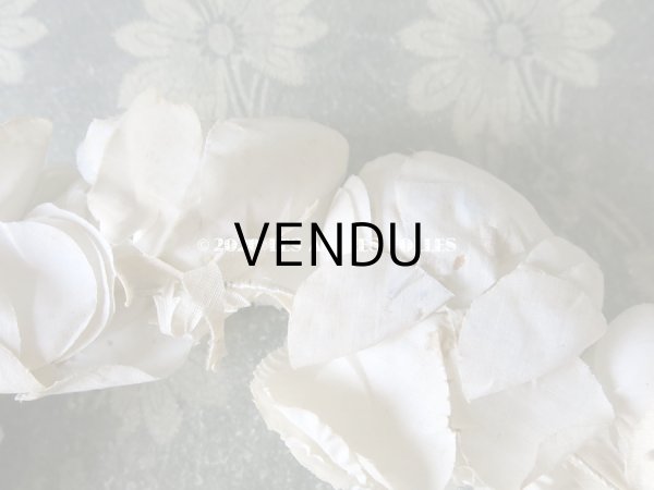 画像3: 19世紀末 アンティーク 薔薇の布花のヘッドリース ティアラ (3)