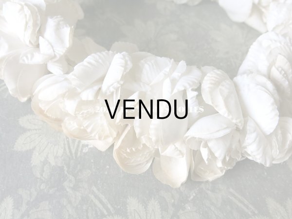 画像6: 19世紀末 アンティーク 薔薇の布花のヘッドリース ティアラ (6)