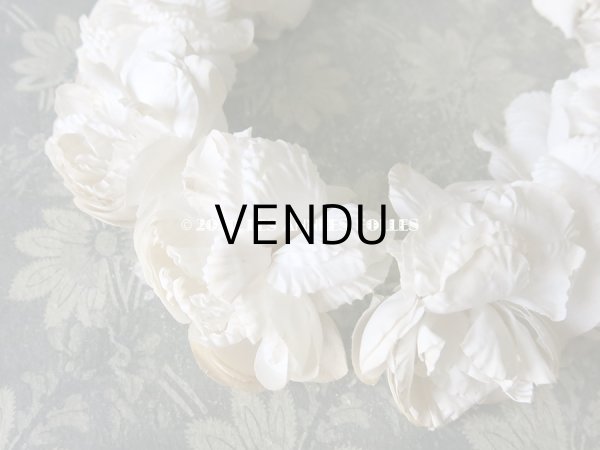 画像5: 19世紀末 アンティーク 薔薇の布花のヘッドリース ティアラ (5)