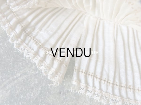 画像8: アンティーク 幅広  2段のプリーツ ドレスの裾 (8)