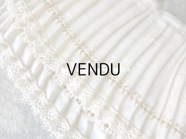 画像4: アンティーク 幅広  2段のプリーツ ドレスの裾 (4)