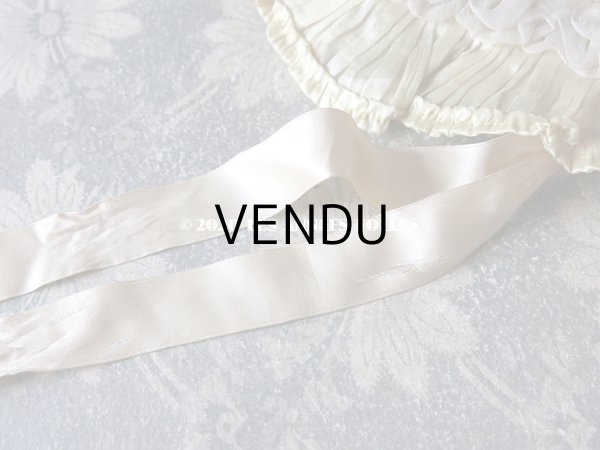 画像9: アンティーク シルクシフォンのフリル ハンキーケース　ポシェット レモン色 (9)