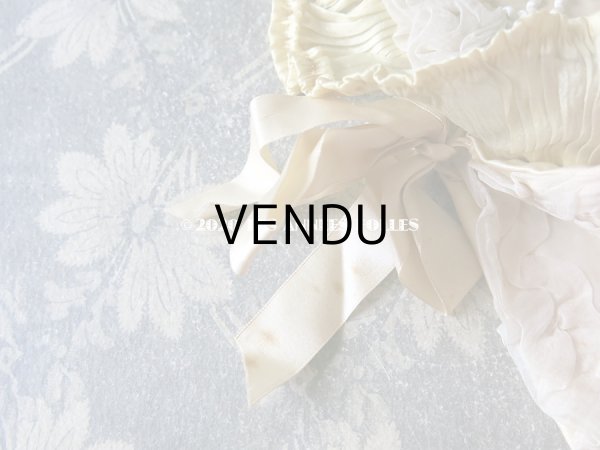 画像7: アンティーク シルクシフォンのフリル ハンキーケース　ポシェット レモン色 (7)