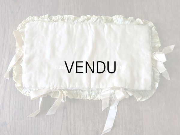 画像3: アンティーク シルクシフォンのフリル ハンキーケース　ポシェット レモン色 (3)