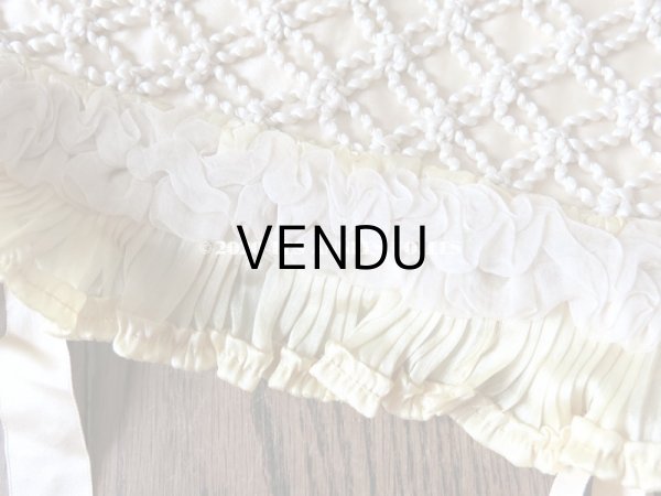 画像5: アンティーク シルクシフォンのフリル ハンキーケース　ポシェット レモン色 (5)