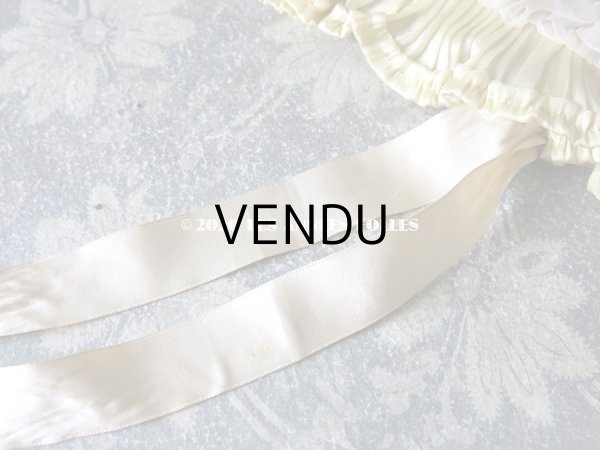 画像11: アンティーク シルクシフォンのフリル ハンキーケース　ポシェット レモン色 (11)