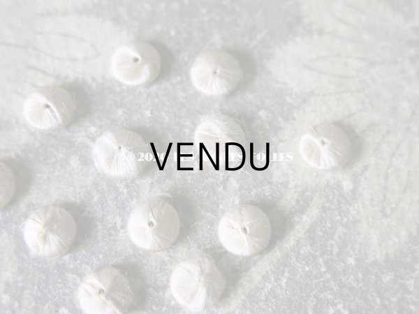 画像7: アンティーク ドール用 シルク製 くるみボタン 極小 7mm 9〜12ピースのセット オフホワイト (7)