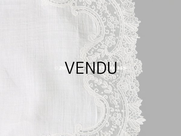 画像9: アンティーク ポワンドガーズ 結婚式のハンカチ 『ポワン・ド・ガーズ』 (9)