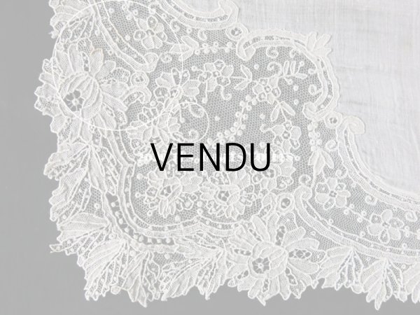 画像5: アンティーク ポワンドガーズ 結婚式のハンカチ 『ポワン・ド・ガーズ』 (5)