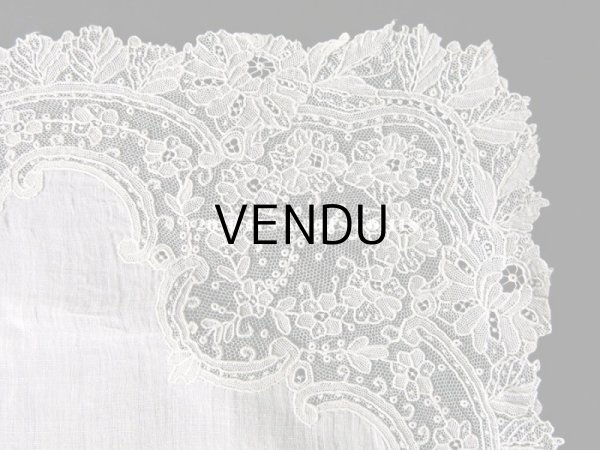 画像4: アンティーク ポワンドガーズ 結婚式のハンカチ 『ポワン・ド・ガーズ』 (4)