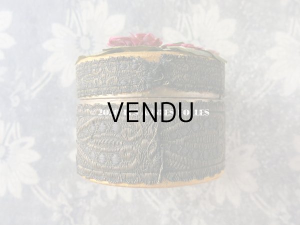 画像5: アンティーク　シルク製ロココモチーフ付 パウダーボックス  (5)