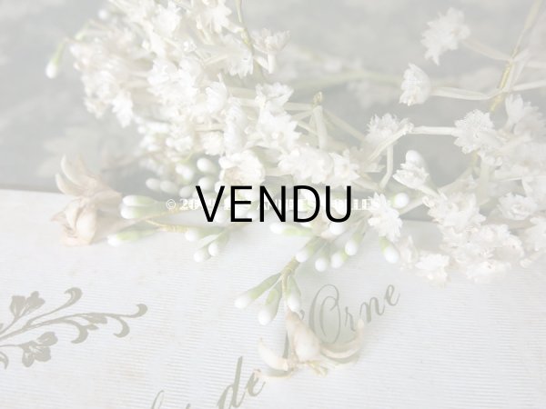 画像7: アンティーク 白い花＆ワックスフラワーの花冠 ヘッドリース ウェディング 結婚式 ティアラ (7)