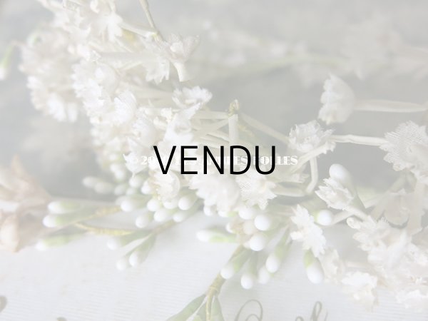 画像8: アンティーク 白い花＆ワックスフラワーの花冠 ヘッドリース ウェディング 結婚式 ティアラ (8)