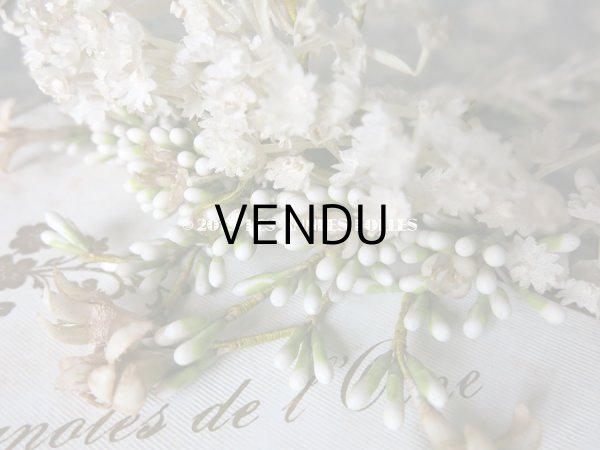 画像11: アンティーク 白い花＆ワックスフラワーの花冠 ヘッドリース ウェディング 結婚式 ティアラ (11)