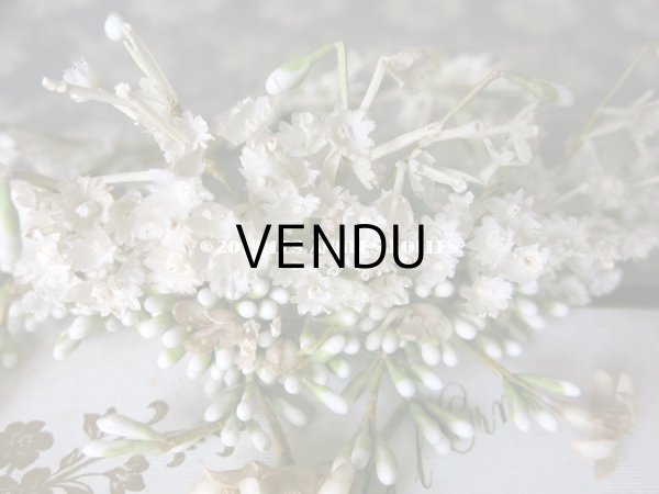 画像10: アンティーク 白い花＆ワックスフラワーの花冠 ヘッドリース ウェディング 結婚式 ティアラ (10)