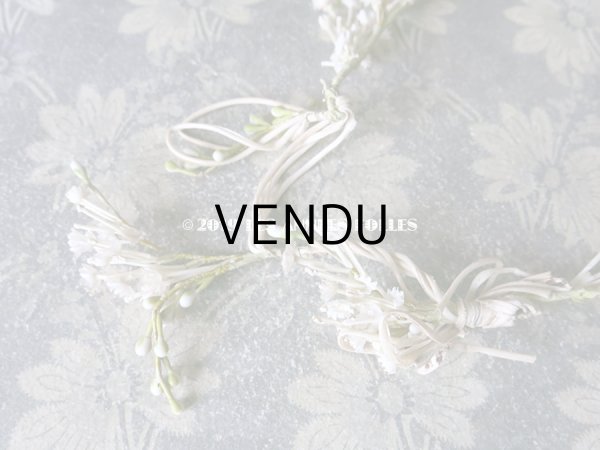 画像4: アンティーク 白い花＆ワックスフラワーの花冠 ヘッドリース ウェディング 結婚式 ティアラ (4)