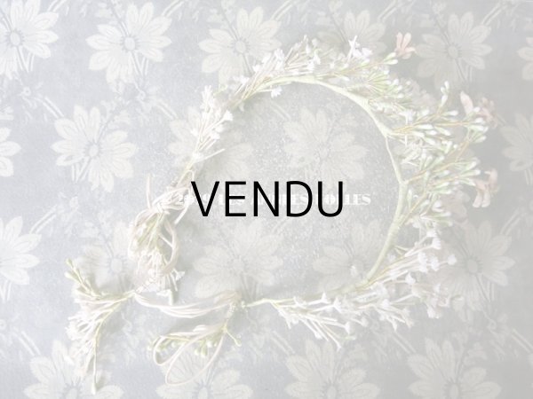 画像3: アンティーク 白い花＆ワックスフラワーの花冠 ヘッドリース ウェディング 結婚式 ティアラ (3)