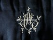 画像5: アンティーク ハンキーケース 黒 モノグラム刺繍 ハンカチ用ポシェット  (5)