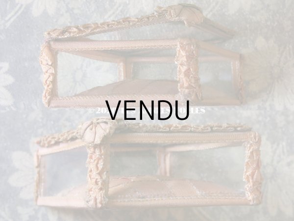 画像5: アンティーク リボンワークのジュエリーボックス スモーキーピンクオレンジ (5)