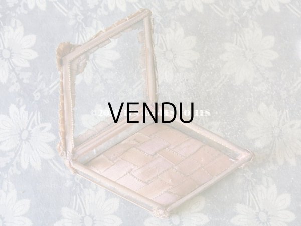 画像7: アンティーク リボンワークのジュエリーボックス スモーキーピンクオレンジ (7)