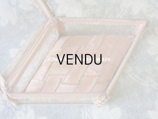 画像8: アンティーク リボンワークのジュエリーボックス スモーキーピンクオレンジ (8)