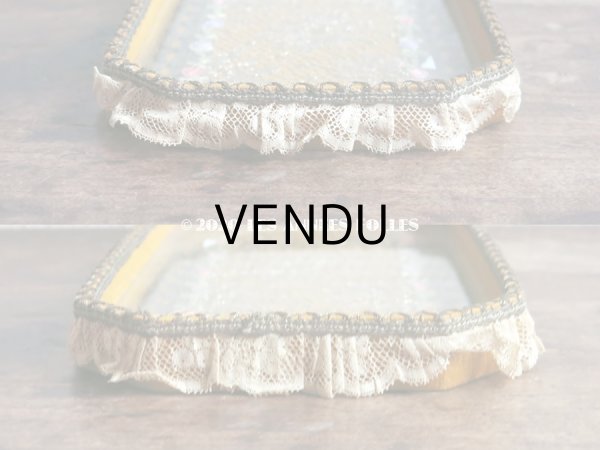 画像6: 未使用 1920年代 アンティーク ロココトリム＆レース付き トレイ (6)