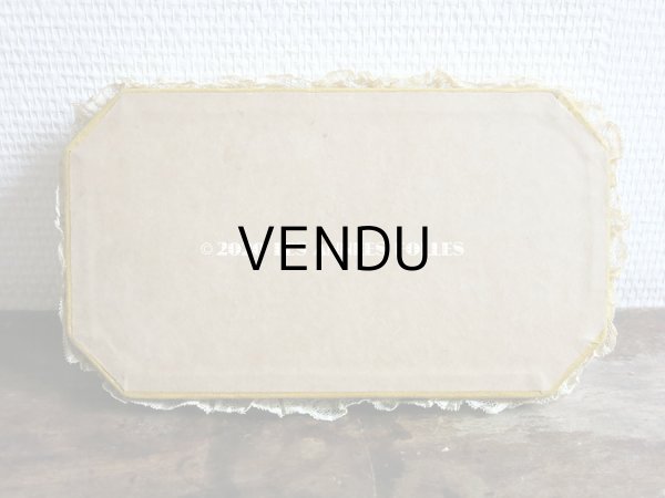 画像4: 未使用 1920年代 アンティーク ロココトリム＆レース付き トレイ (4)