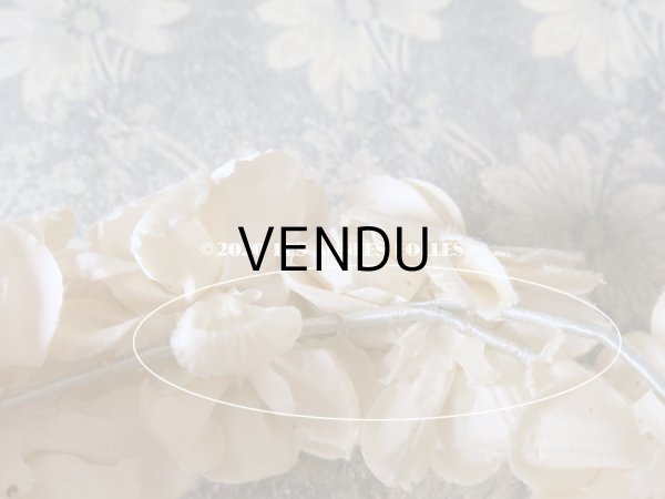 画像6: 1900年代 アンティーク シルクサテン 薔薇の布花のヘッドリース ティアラ (6)
