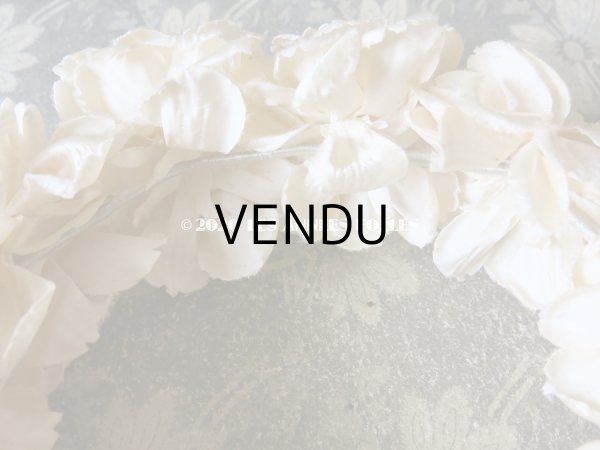 画像5: 1900年代 アンティーク シルクサテン 薔薇の布花のヘッドリース ティアラ (5)