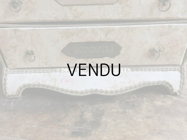 画像9: 【セール対象外】1900年代 アンティーク カルトナージュチェスト  薔薇模様 (9)