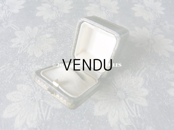 画像4: アンティーク ジュエリーボックス 金彩入り グリーン リングボックス (4)