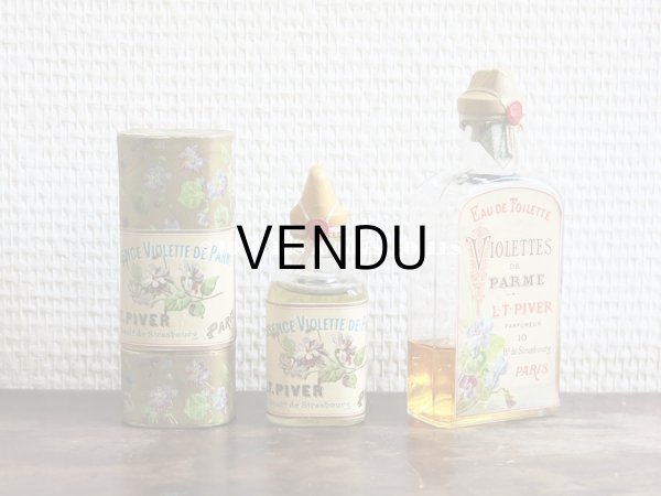 画像10: 1894年 アンティーク コフレ ボックス入り香水瓶 ＆ オードトワレの香水瓶 & パウダーボックス & 石鹸 VIOLETTES DE PARME - L.T.PIVER - (10)