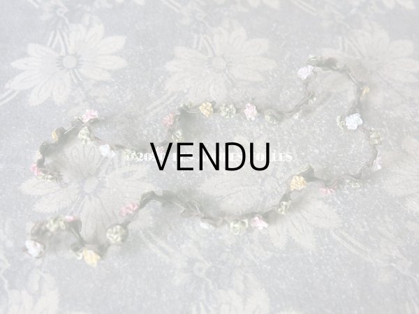 画像3: アンティーク  シルク製 6色の薔薇のロココトリム  ロココリボン 52cm (3)