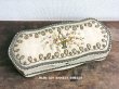 画像1: 1900年代 アンティーク リボン刺繍のカルトナージュボックス　グローブ入れ  (1)